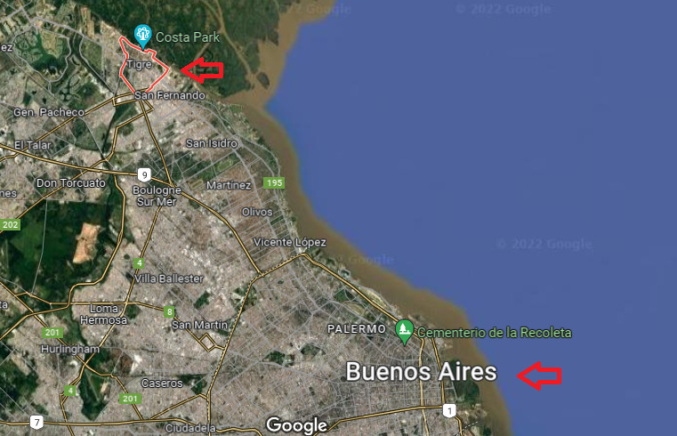 Tigre e Buenos Aires mapa