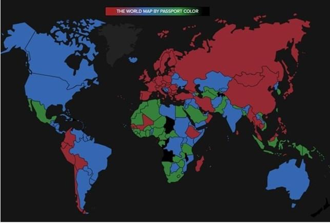 As cores dos passaportes