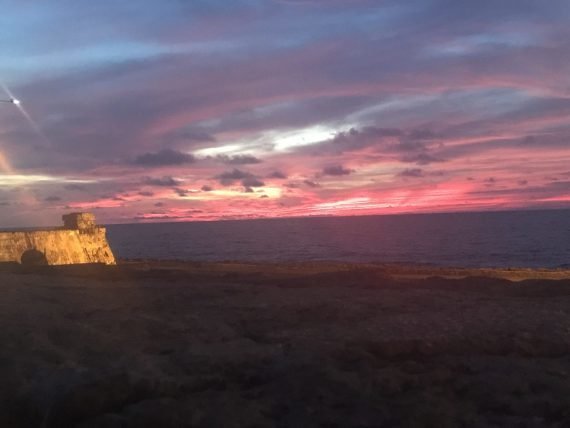 Cartagena - por do sol na cidade murada