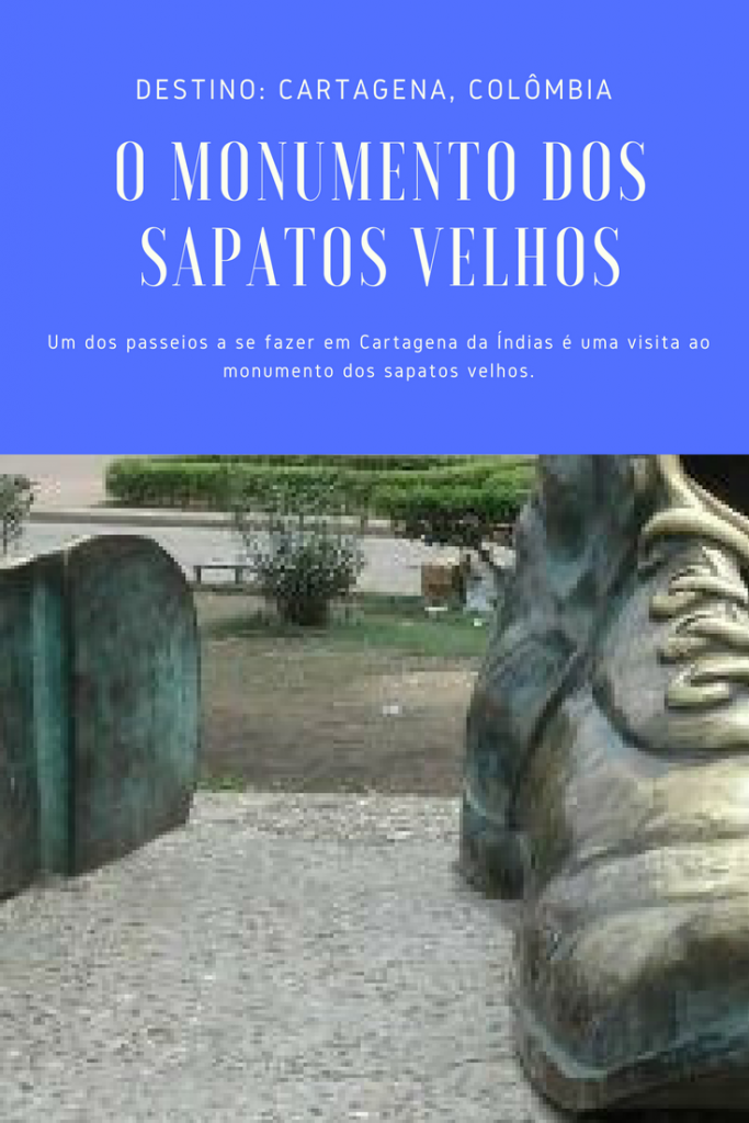 Monumento dos sapatos velhos em Cartagena, na Colômbia