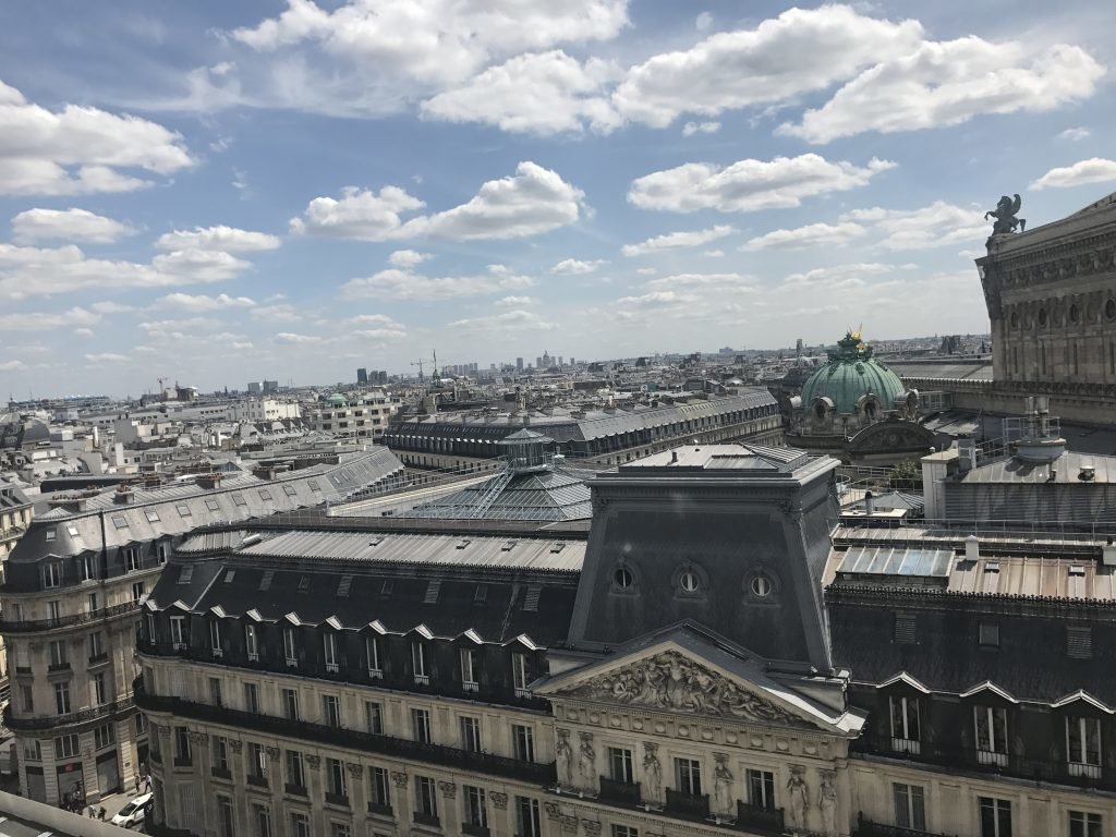 Vista de Paris do terraço da galeria