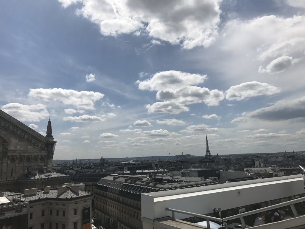 Vista de Paris do terraço da galeria