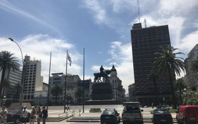 A Praça da Independência em Montevideo, capital do Uruguai