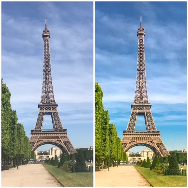 Paris - Antes e Depois - edição de fotos