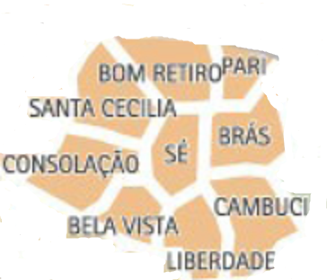 Mapa Zona Central bairros em sp