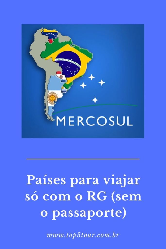 paises para viajar so com o RG