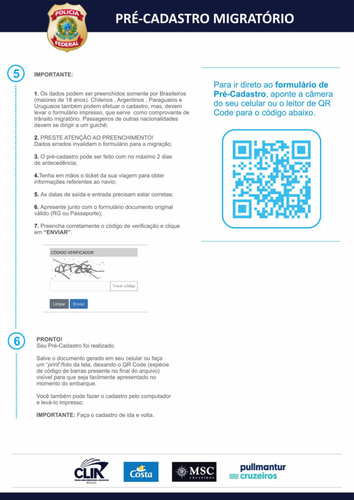 QR code no embarque de cruzeiros