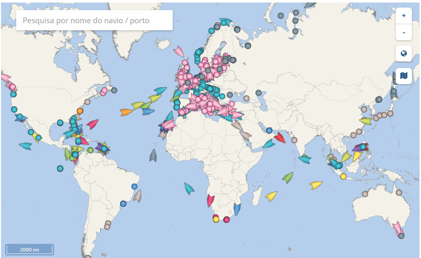 onde estao os navios de cruzeiro