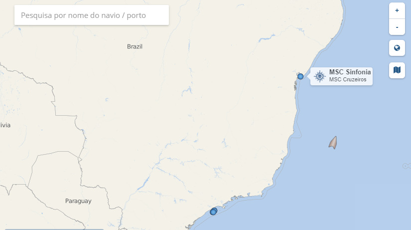 onde estao os navios de cruzeiro