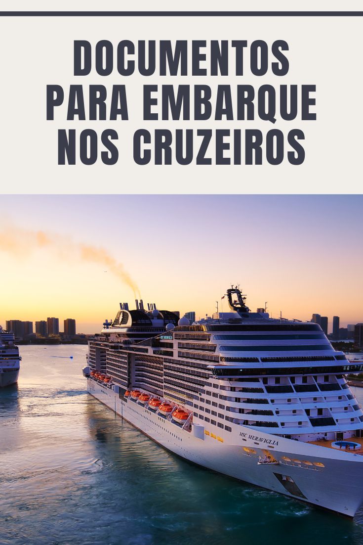 documentos para embarque no cruzeiro marítimo